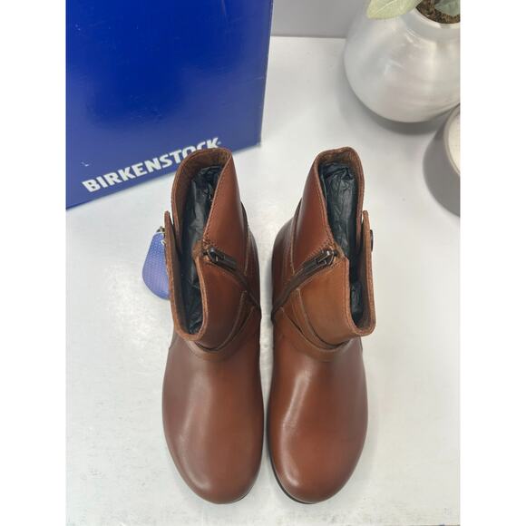 Birkenstock Collins Leather Ankle Boots Cuoio Regular Fit 1001010 Women 5 NWB - Picture 5 of 11